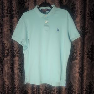 Men's Light Teal Polo Shirt, size Large